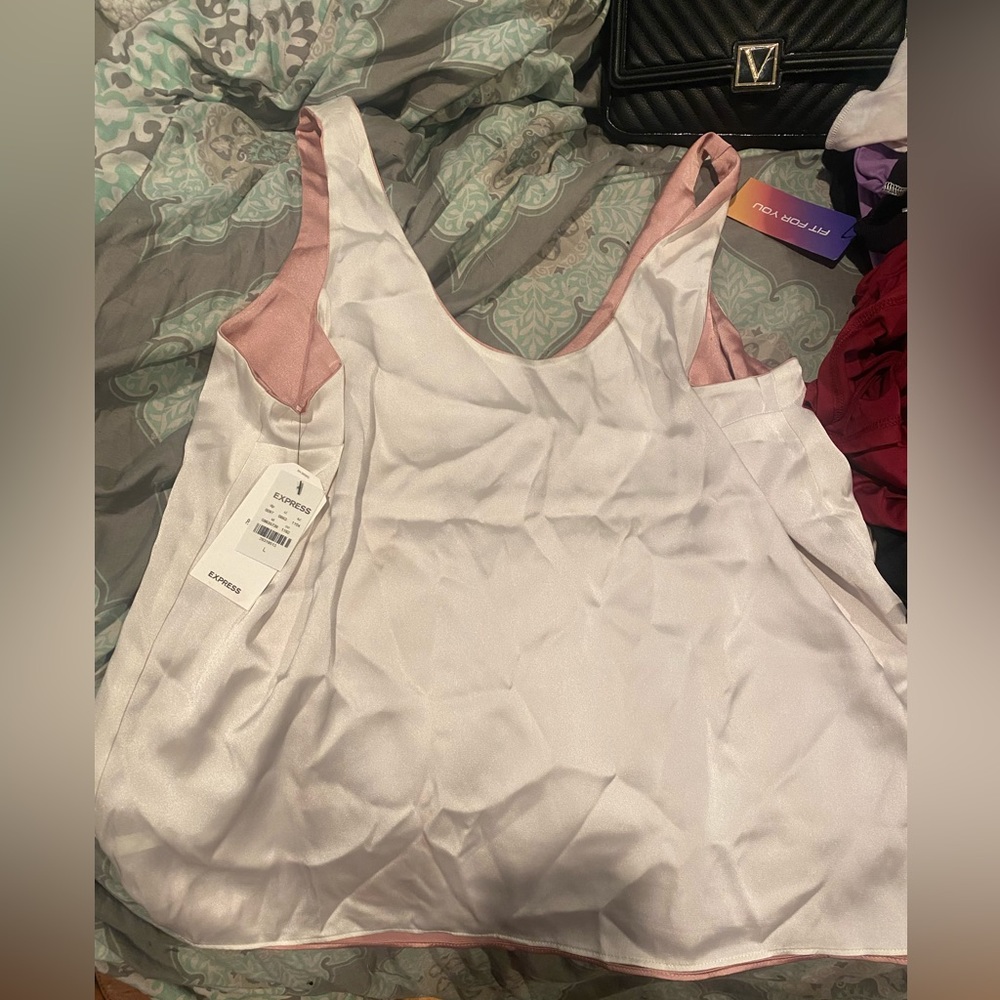 Express reversible satin work shirt